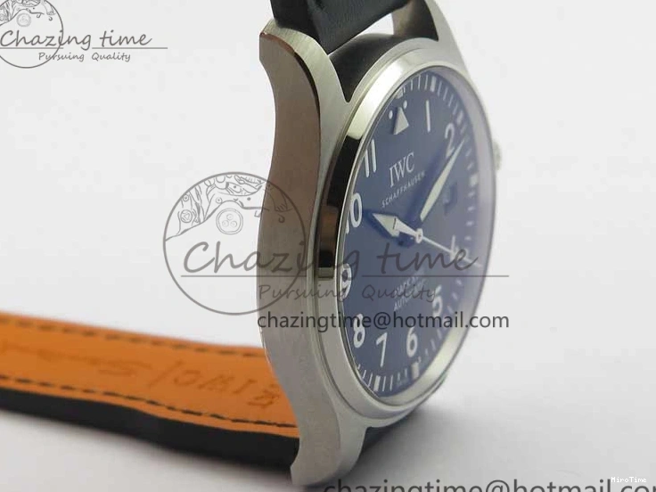 MIROTIME 0224 Soft MARK XVIII IW327001 SS FKF 1:1 Best Edition Black Dial On Black Leather Strap 7119